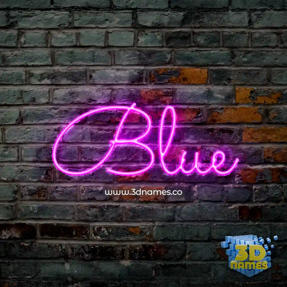 blue in Pink Neon style - 3D name wallpaper