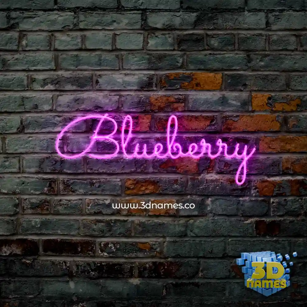 blueberry in Pink Neon style - 3D name wallpaper