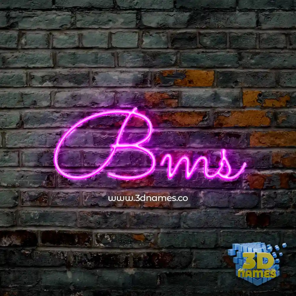 bms in Pink Neon style - 3D name wallpaper