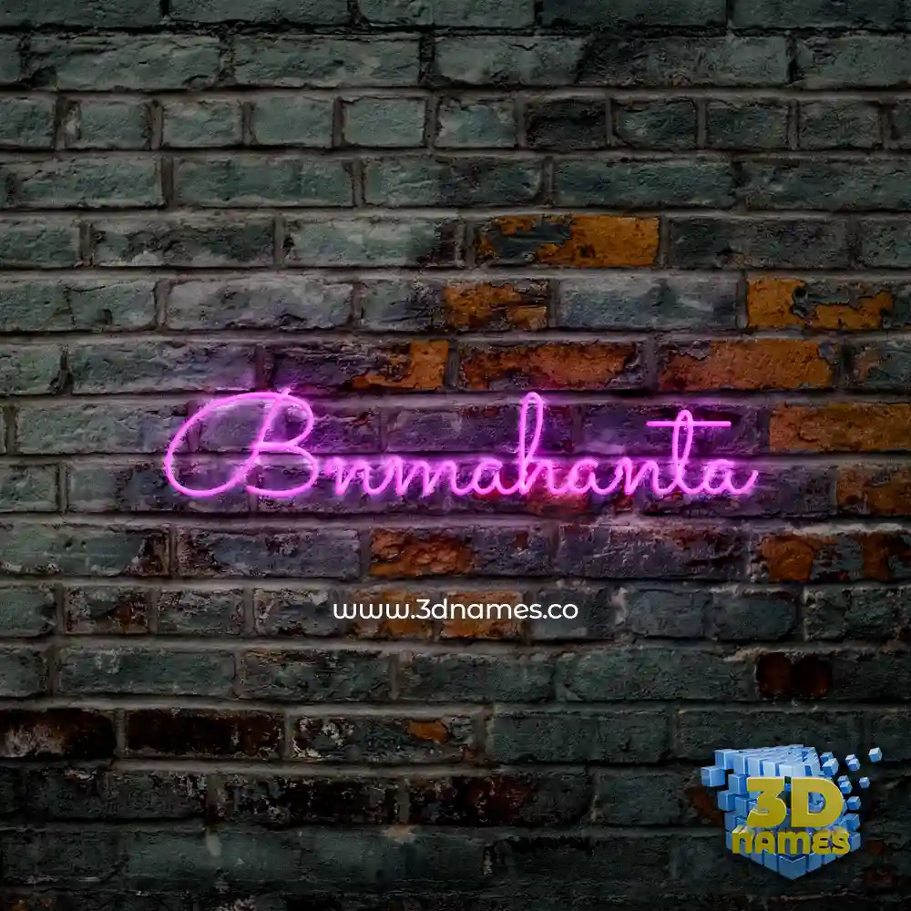 bnmahanta in Pink Neon style - 3D name wallpaper