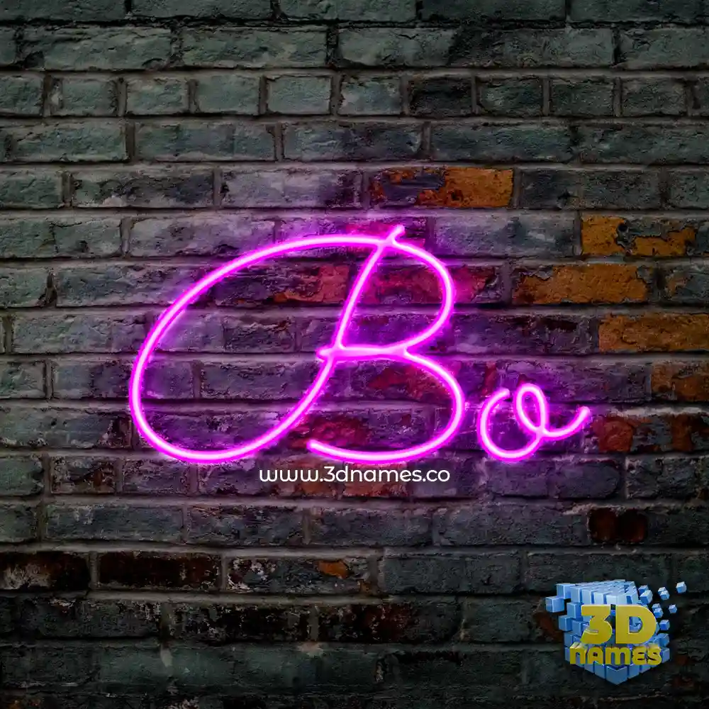 bo in Pink Neon style - 3D name wallpaper