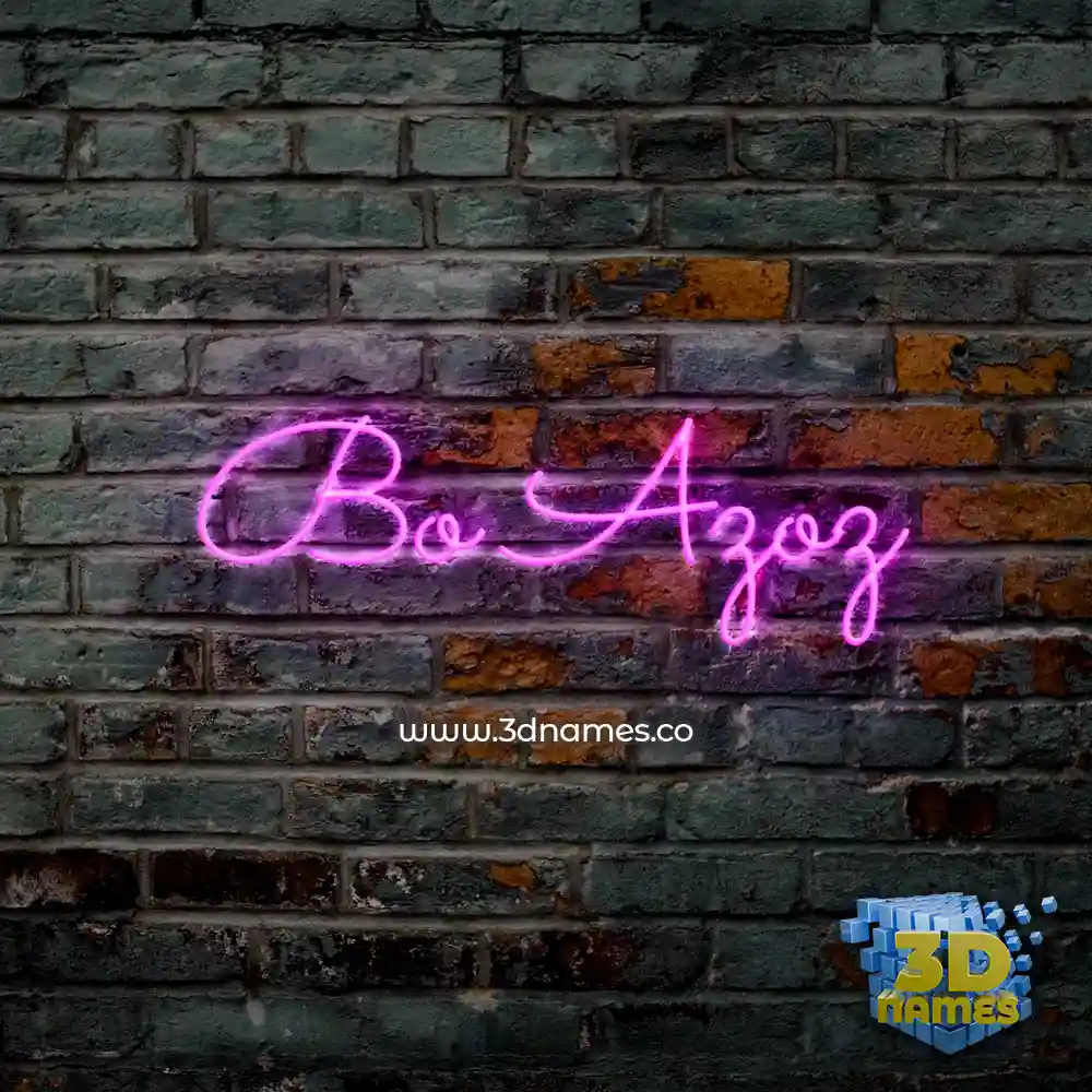 bo azoz in Pink Neon style - 3D name wallpaper