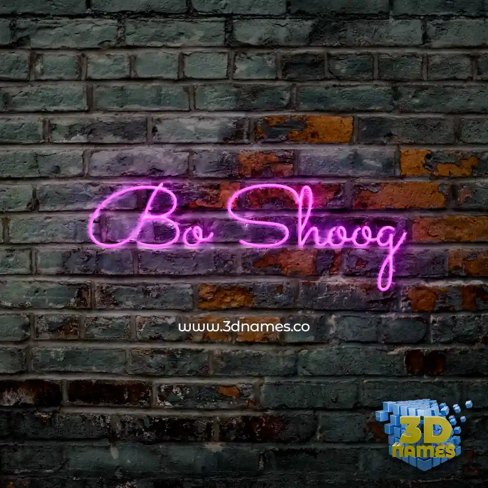 bo shoog in Pink Neon style - 3D name wallpaper