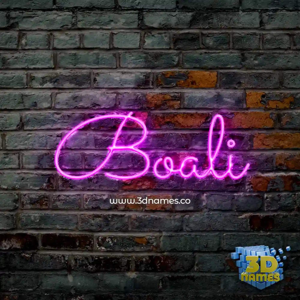 boali in Pink Neon style - 3D name wallpaper
