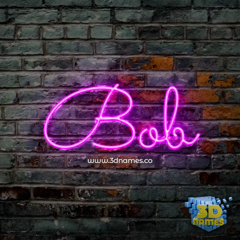 bob in Pink Neon style - 3D name wallpaper