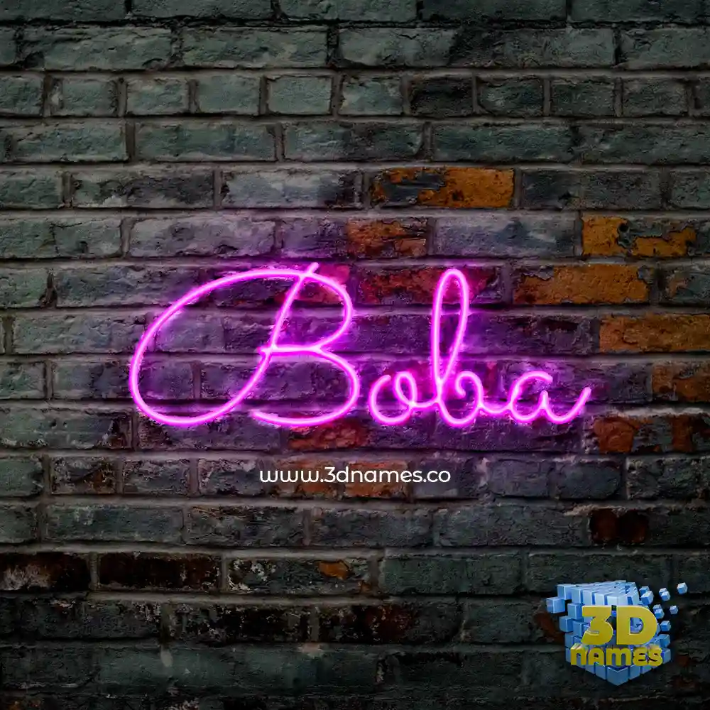 boba in Pink Neon style - 3D name wallpaper