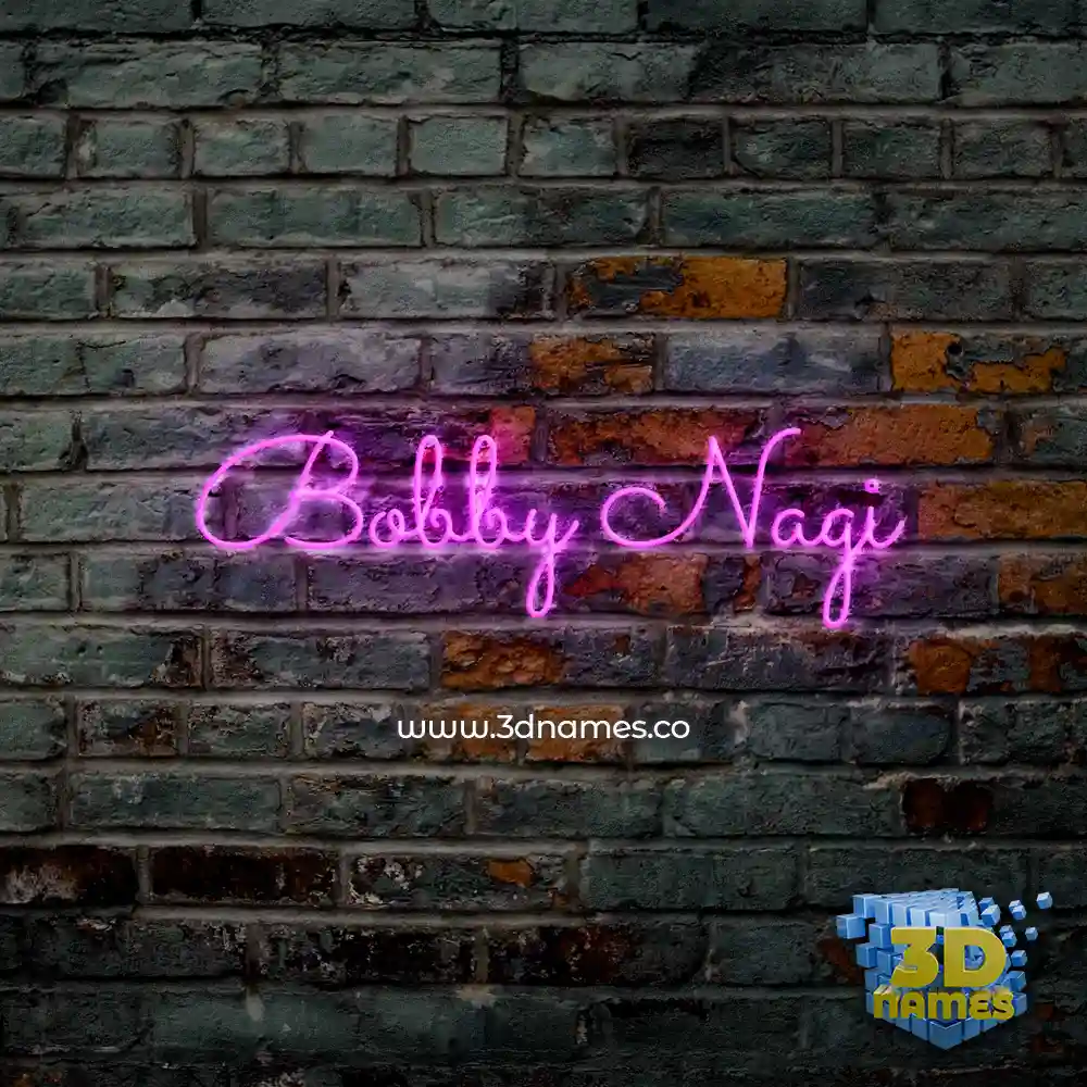 bobby nagi in Pink Neon style - 3D name wallpaper