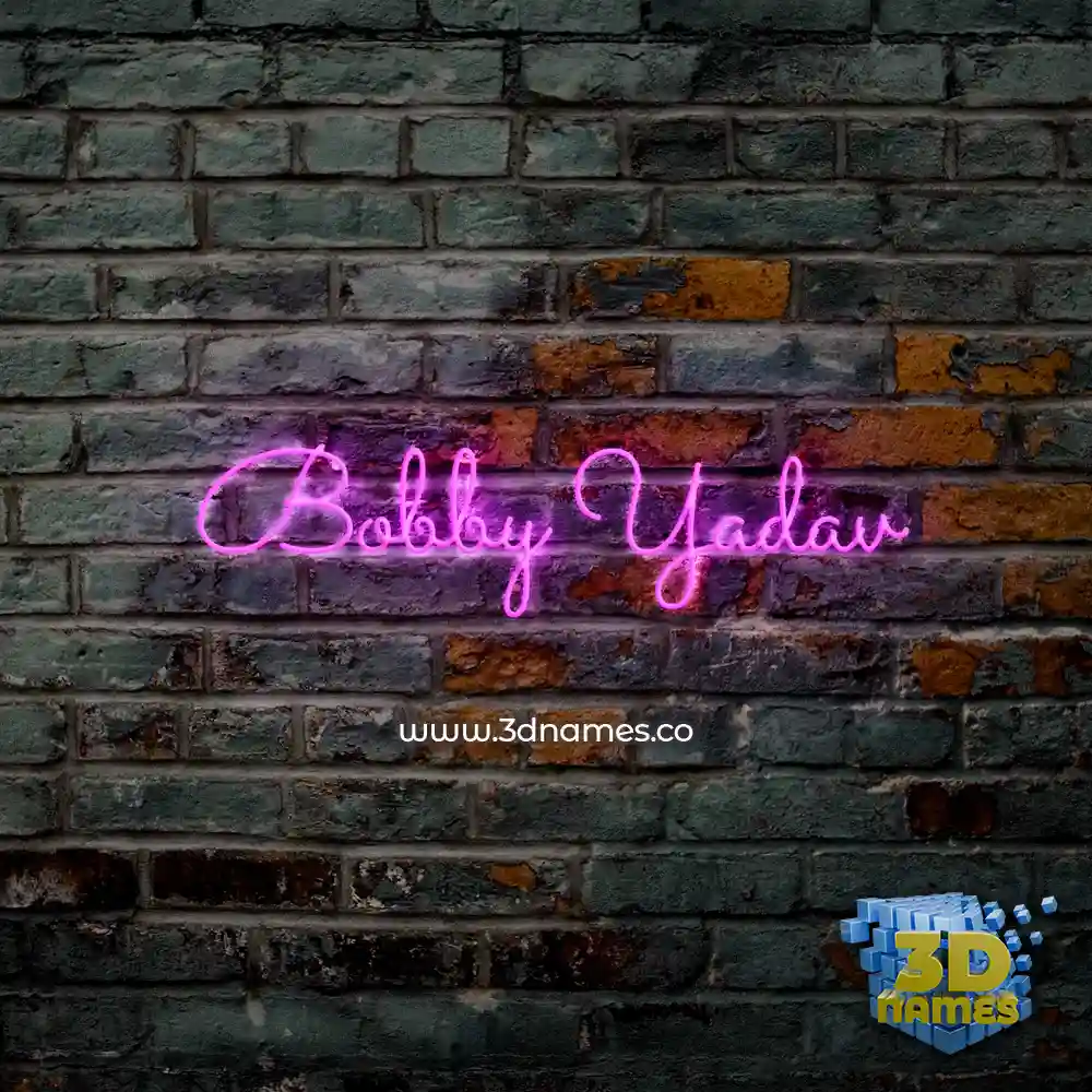 bobby yadav in Pink Neon style - 3D name wallpaper