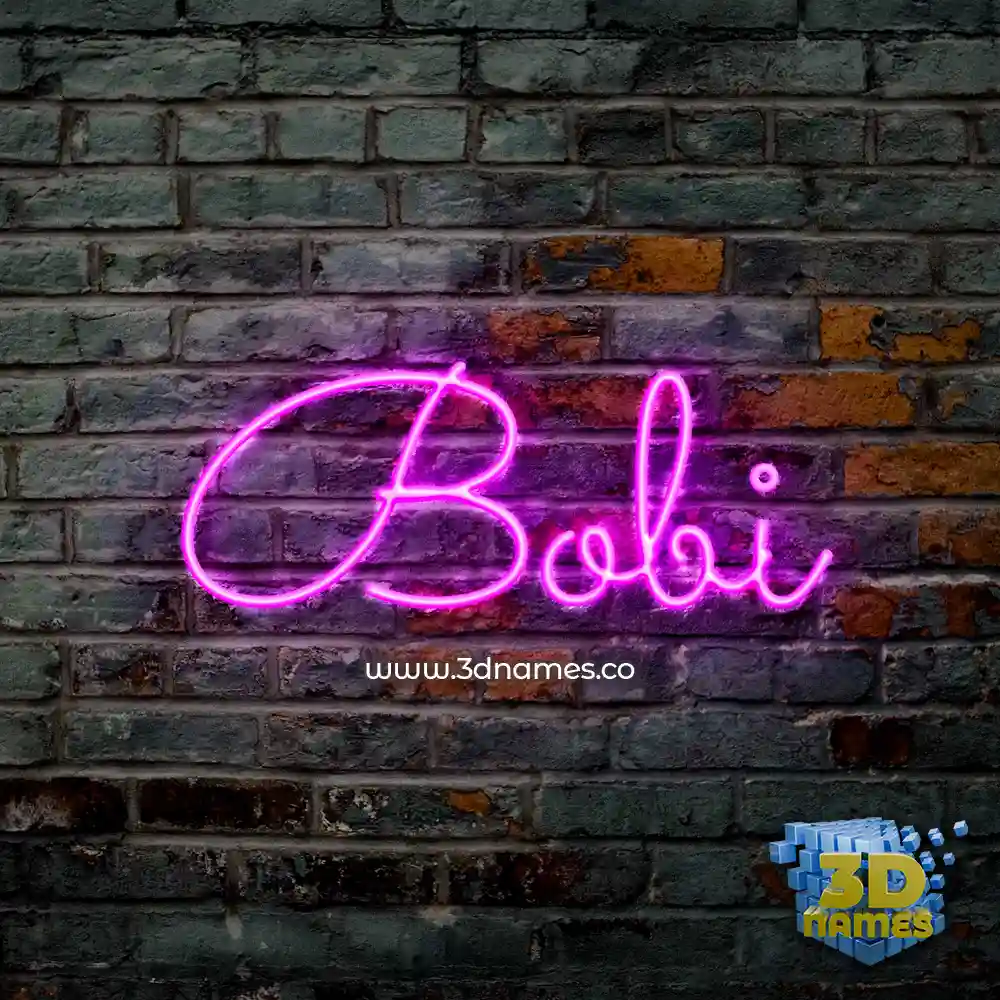 bobi in Pink Neon style - 3D name wallpaper