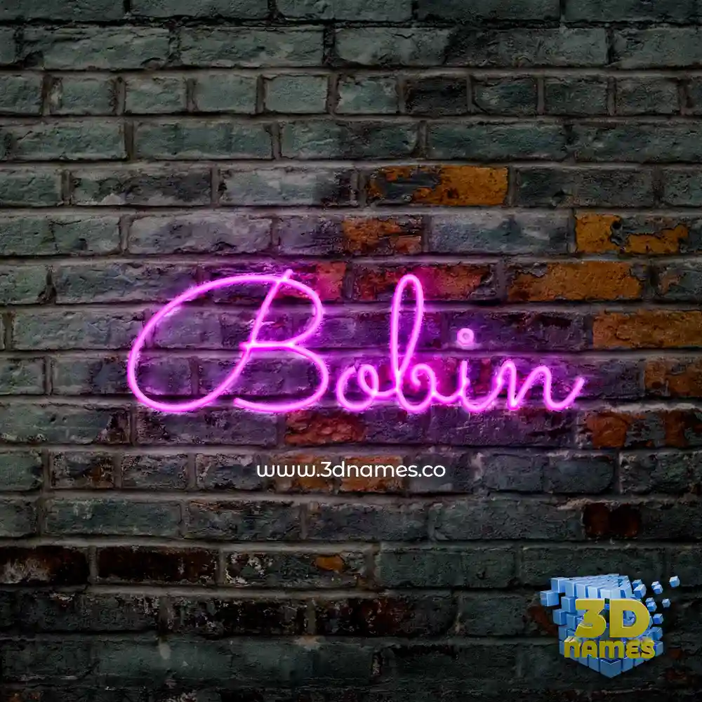 bobin in Pink Neon style - 3D name wallpaper