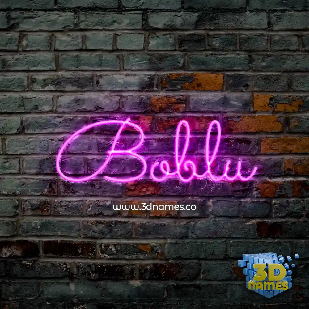 boblu in Pink Neon style - 3D name wallpaper