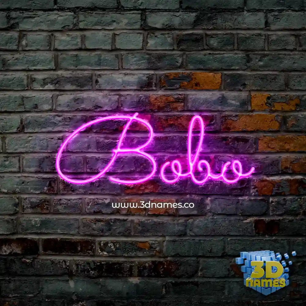 bobo in Pink Neon style - 3D name wallpaper