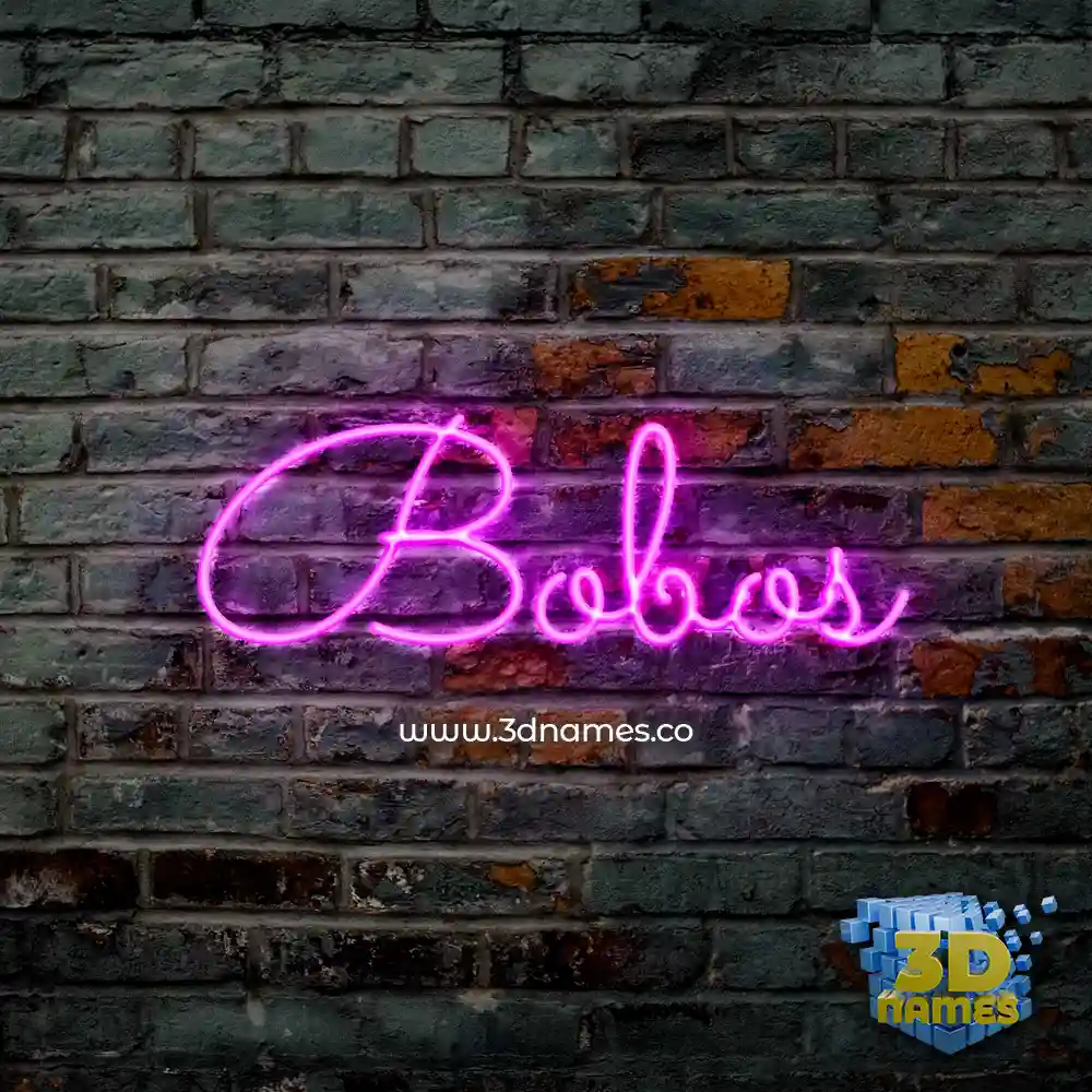 bobos in Pink Neon style - 3D name wallpaper