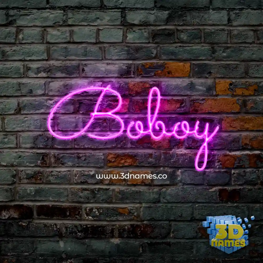 boboy in Pink Neon style - 3D name wallpaper