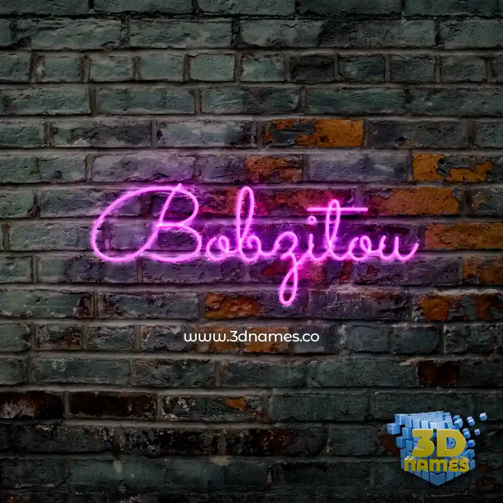 bobzitou in Pink Neon style - 3D name wallpaper