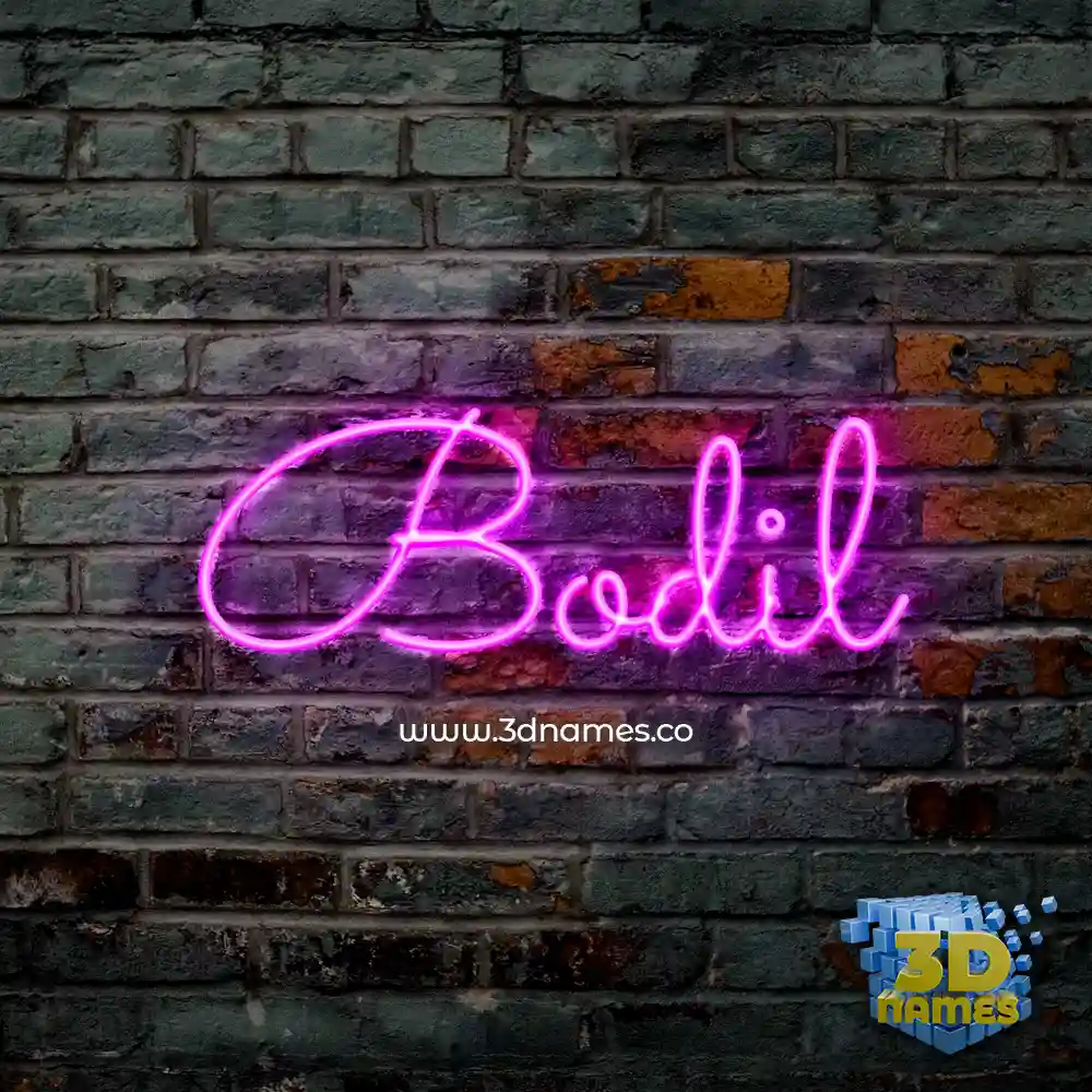 bodil in Pink Neon style - 3D name wallpaper
