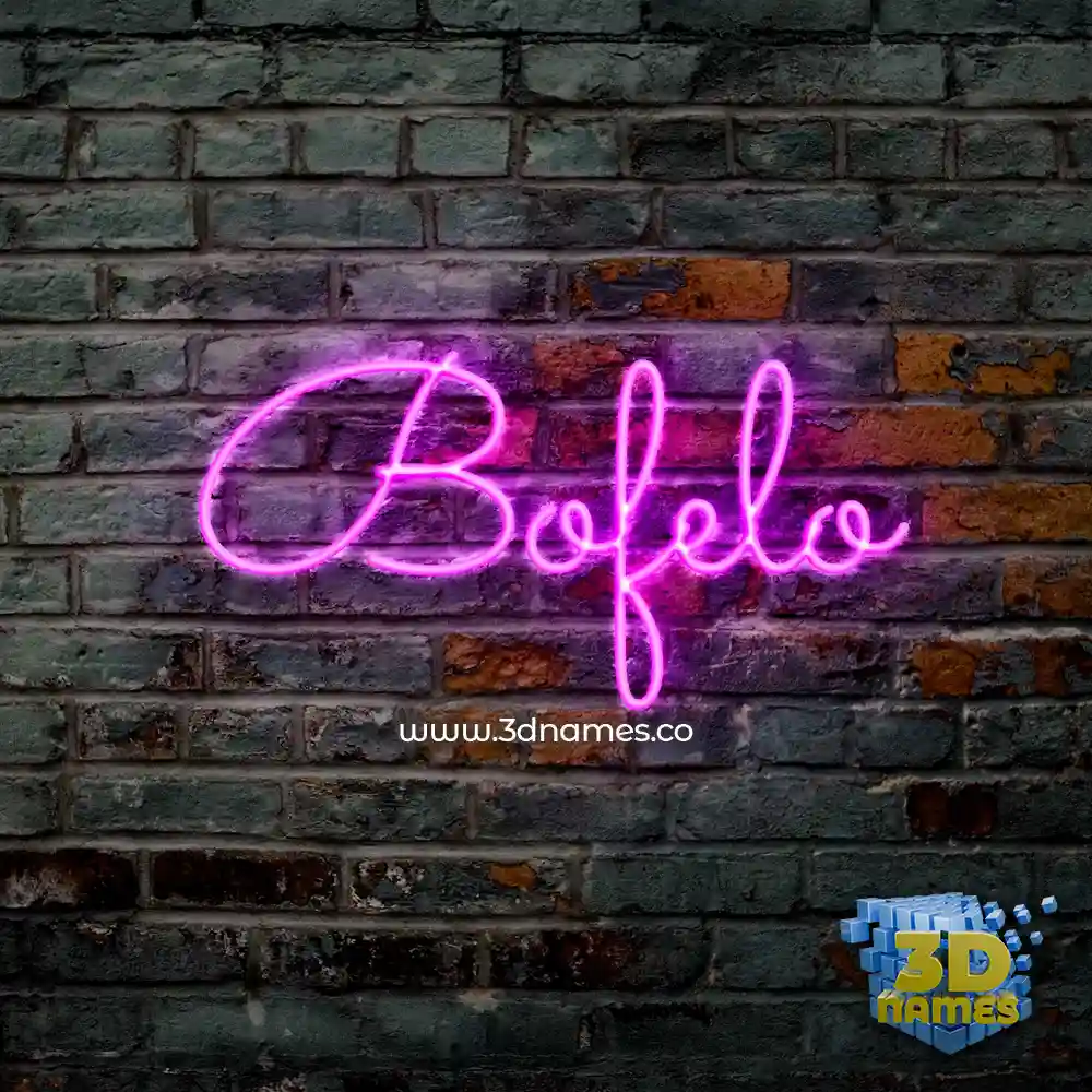 bofelo in Pink Neon style - 3D name wallpaper