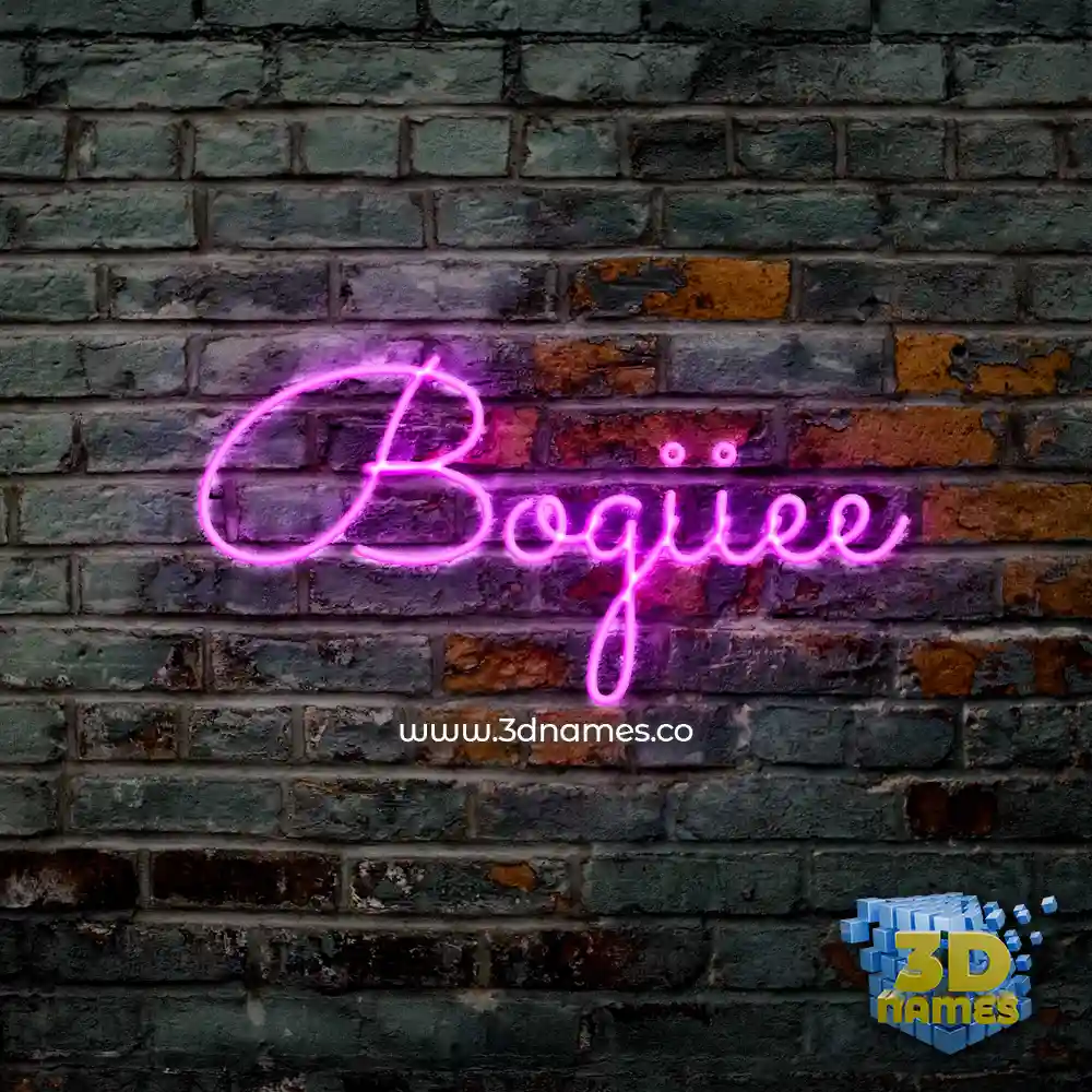 bogiiee in Pink Neon style - 3D name wallpaper