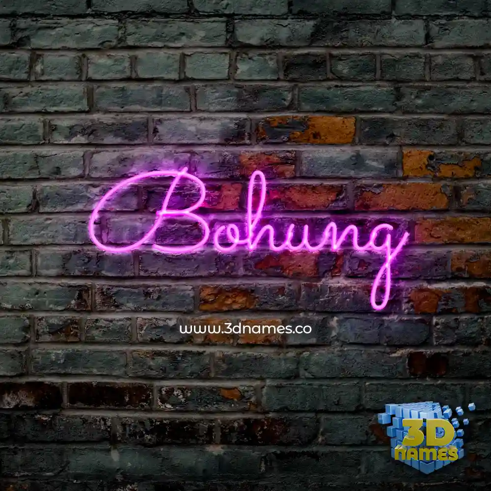 bohung in Pink Neon style - 3D name wallpaper