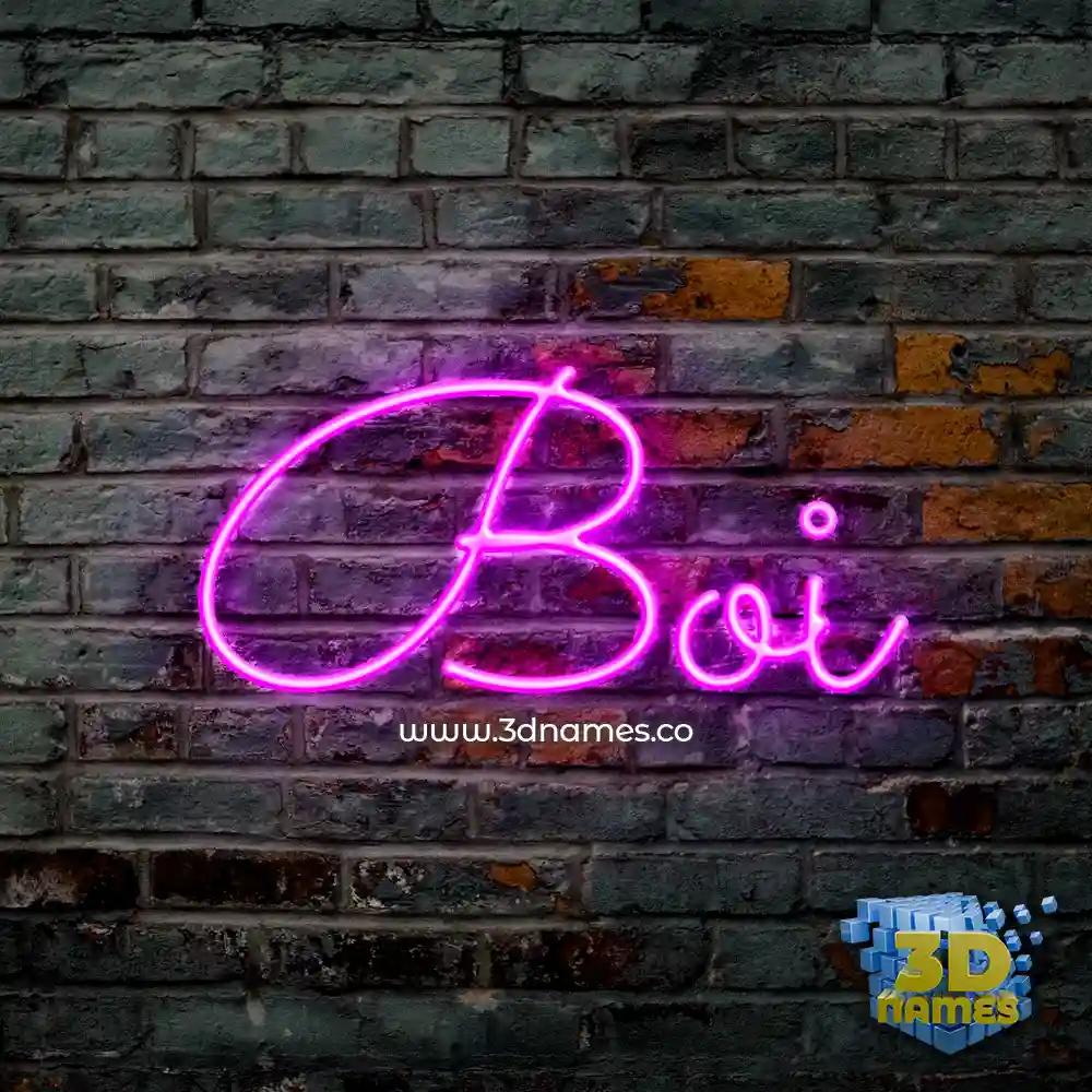 boi in Pink Neon style - 3D name wallpaper