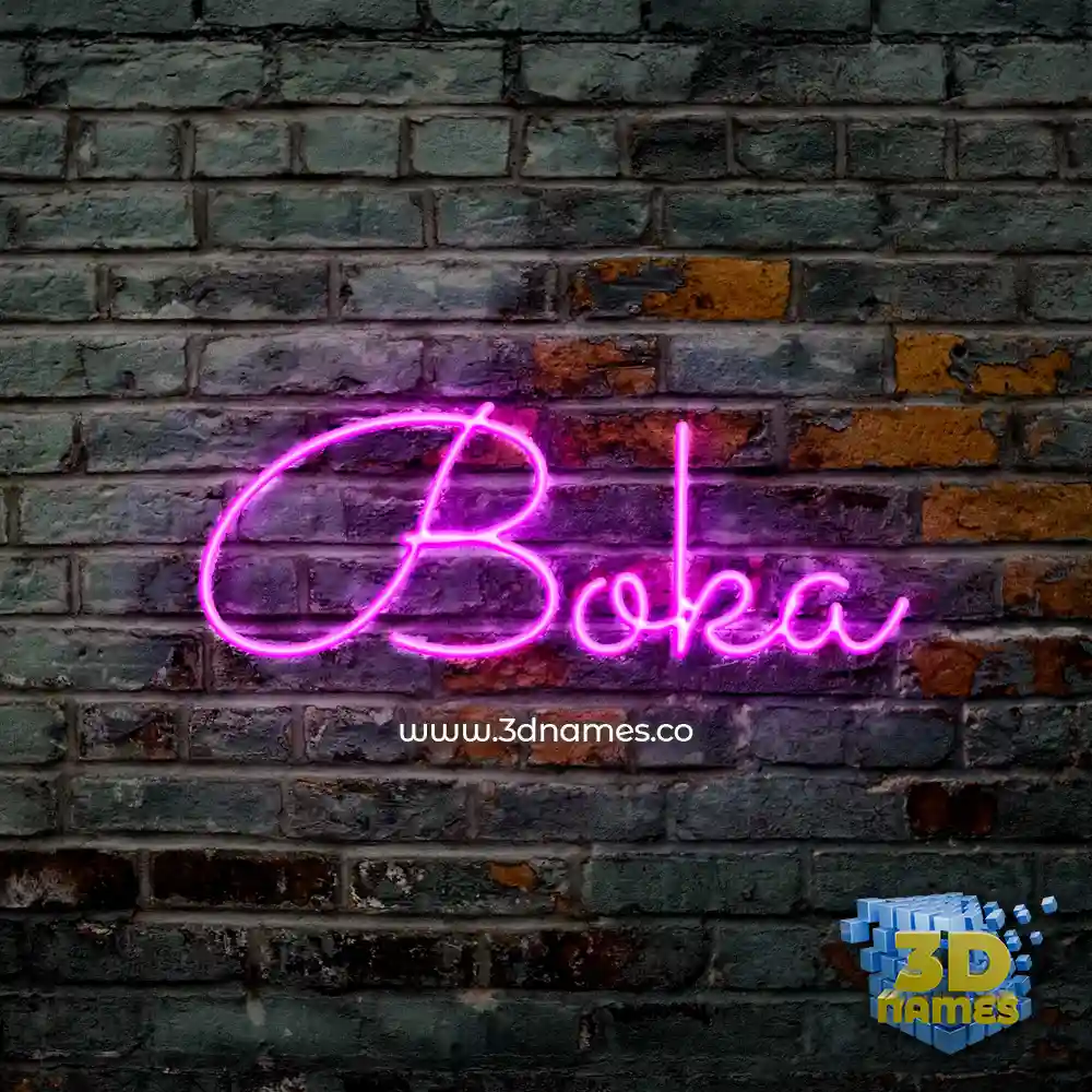 boka in Pink Neon style - 3D name wallpaper