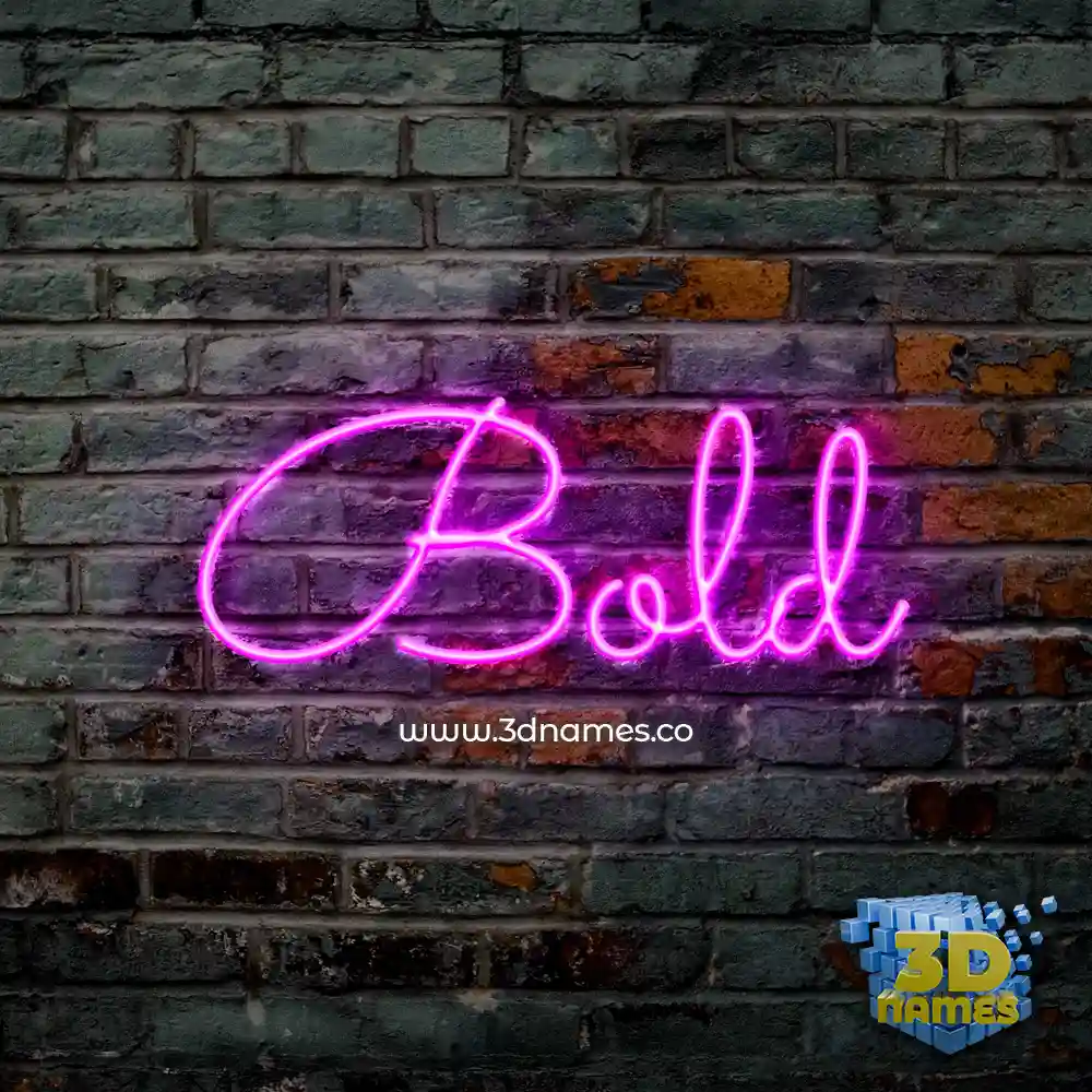 bold in Pink Neon style - 3D name wallpaper