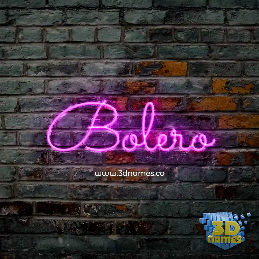 bolero in Pink Neon style - 3D name wallpaper