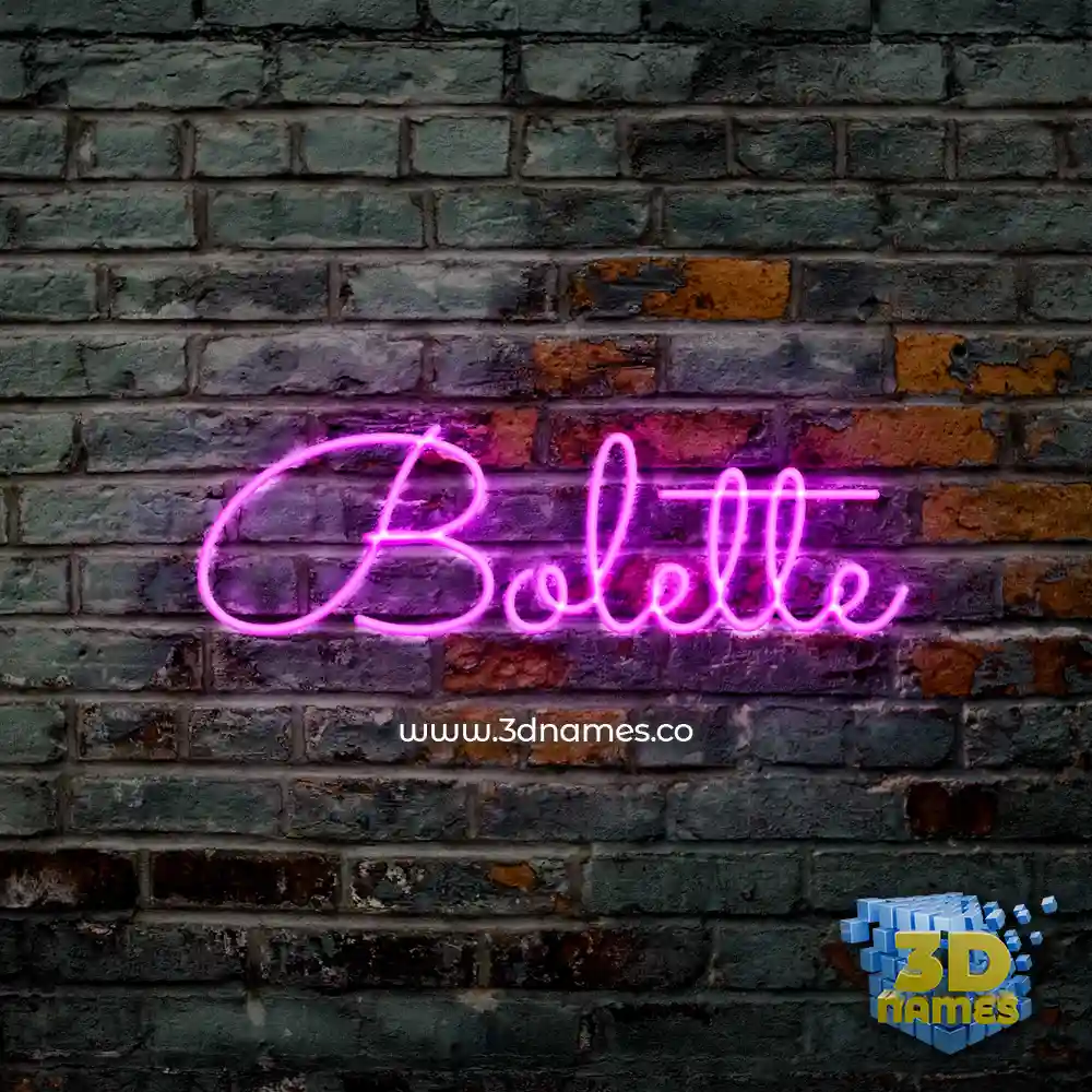 bolette in Pink Neon style - 3D name wallpaper