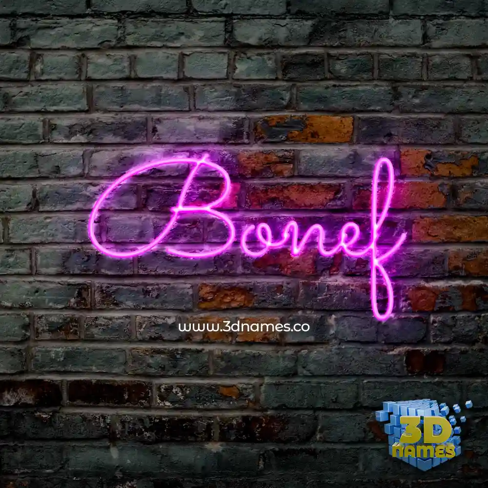 bonef in Pink Neon style - 3D name wallpaper