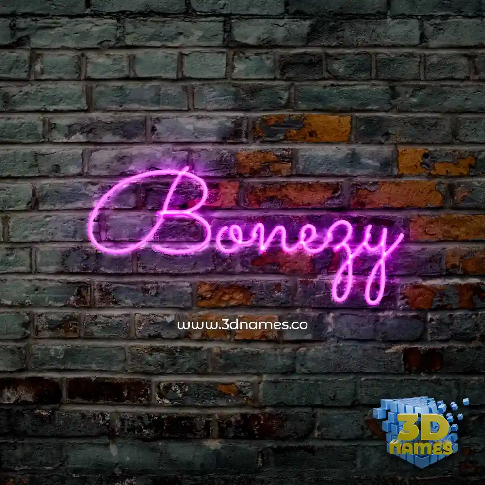 bonezy in Pink Neon style - 3D name wallpaper