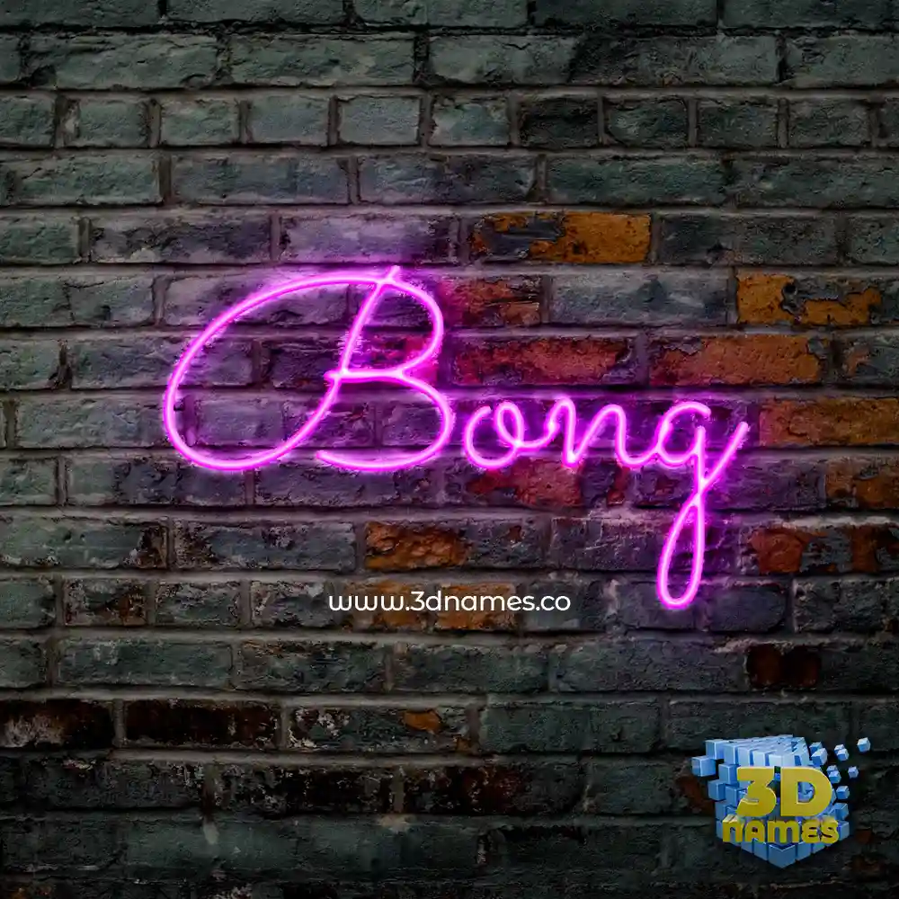 bong in Pink Neon style - 3D name wallpaper