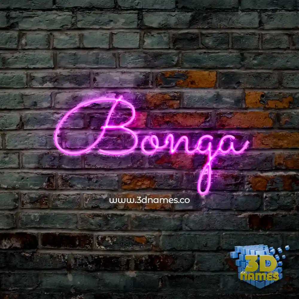 bonga in Pink Neon style - 3D name wallpaper