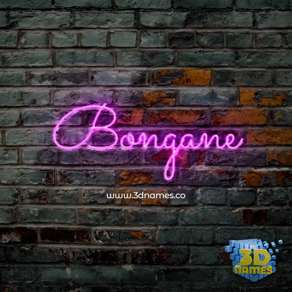 bongane in Pink Neon style - 3D name wallpaper