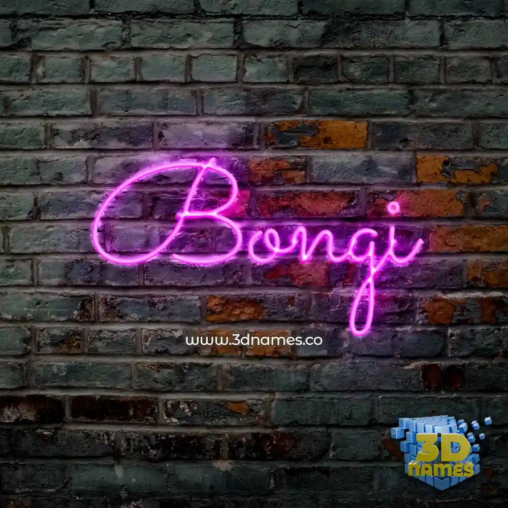 bongi in Pink Neon style - 3D name wallpaper