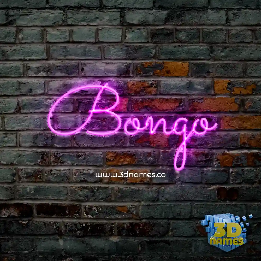 bongo in Pink Neon style - 3D name wallpaper