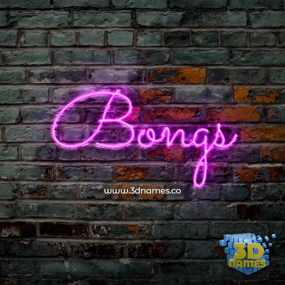 bongs in Pink Neon style - 3D name wallpaper