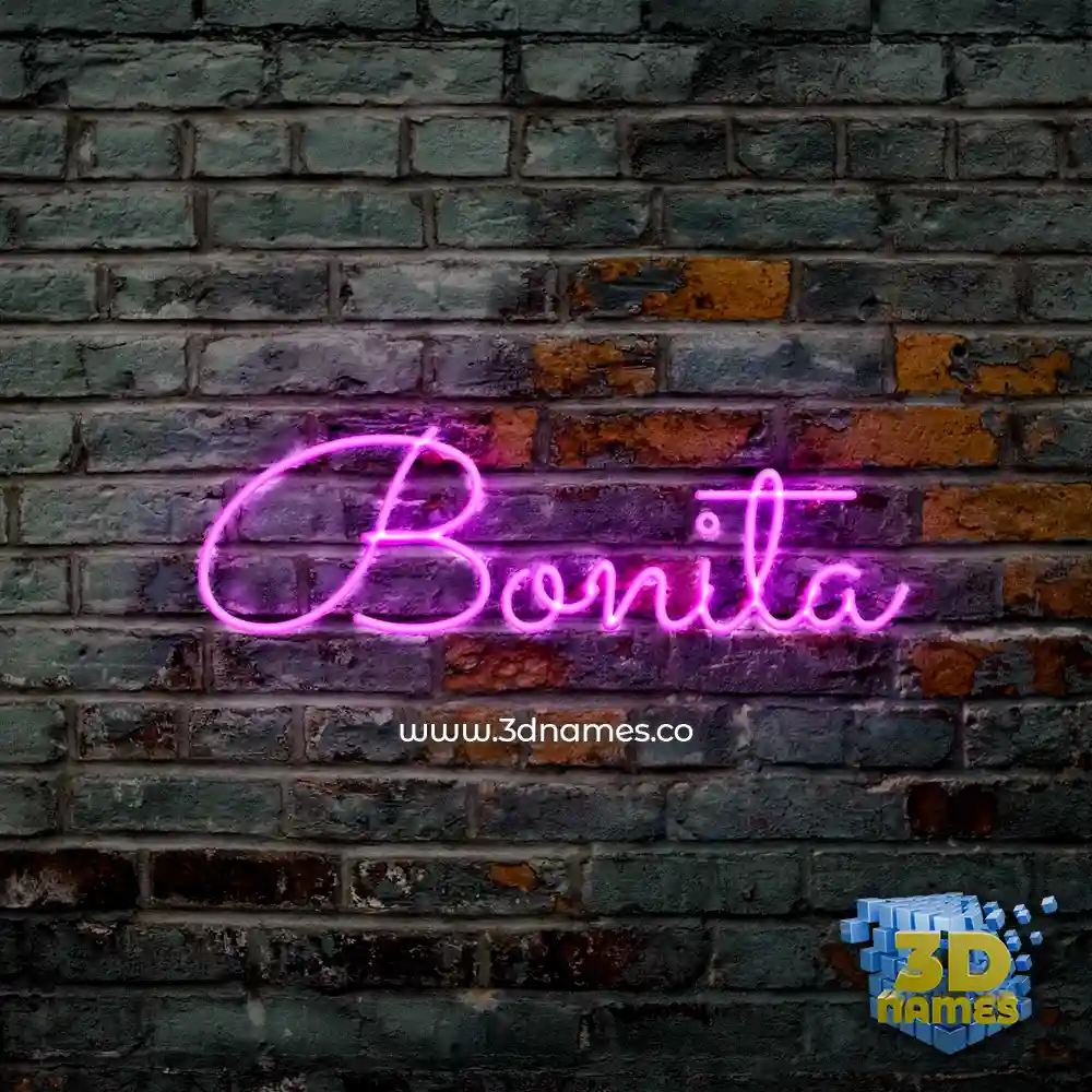 bonita in Pink Neon style - 3D name wallpaper