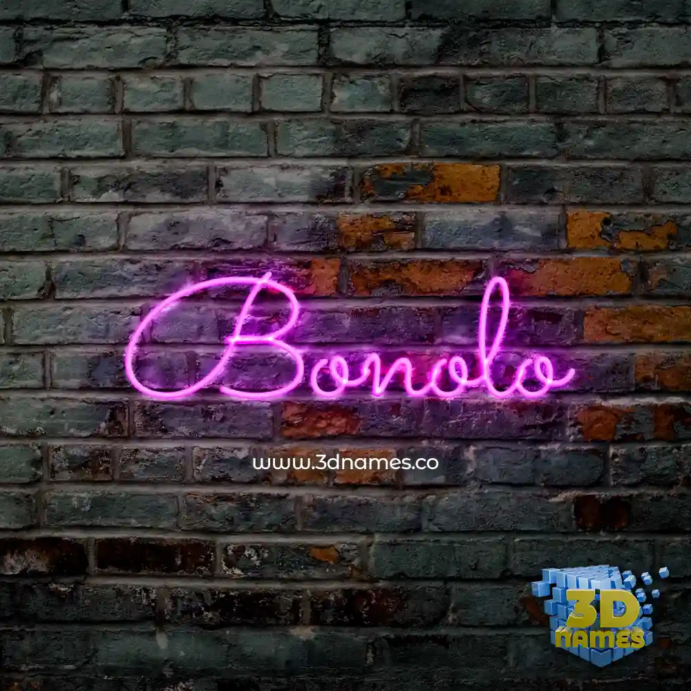 bonolo in Pink Neon style - 3D name wallpaper