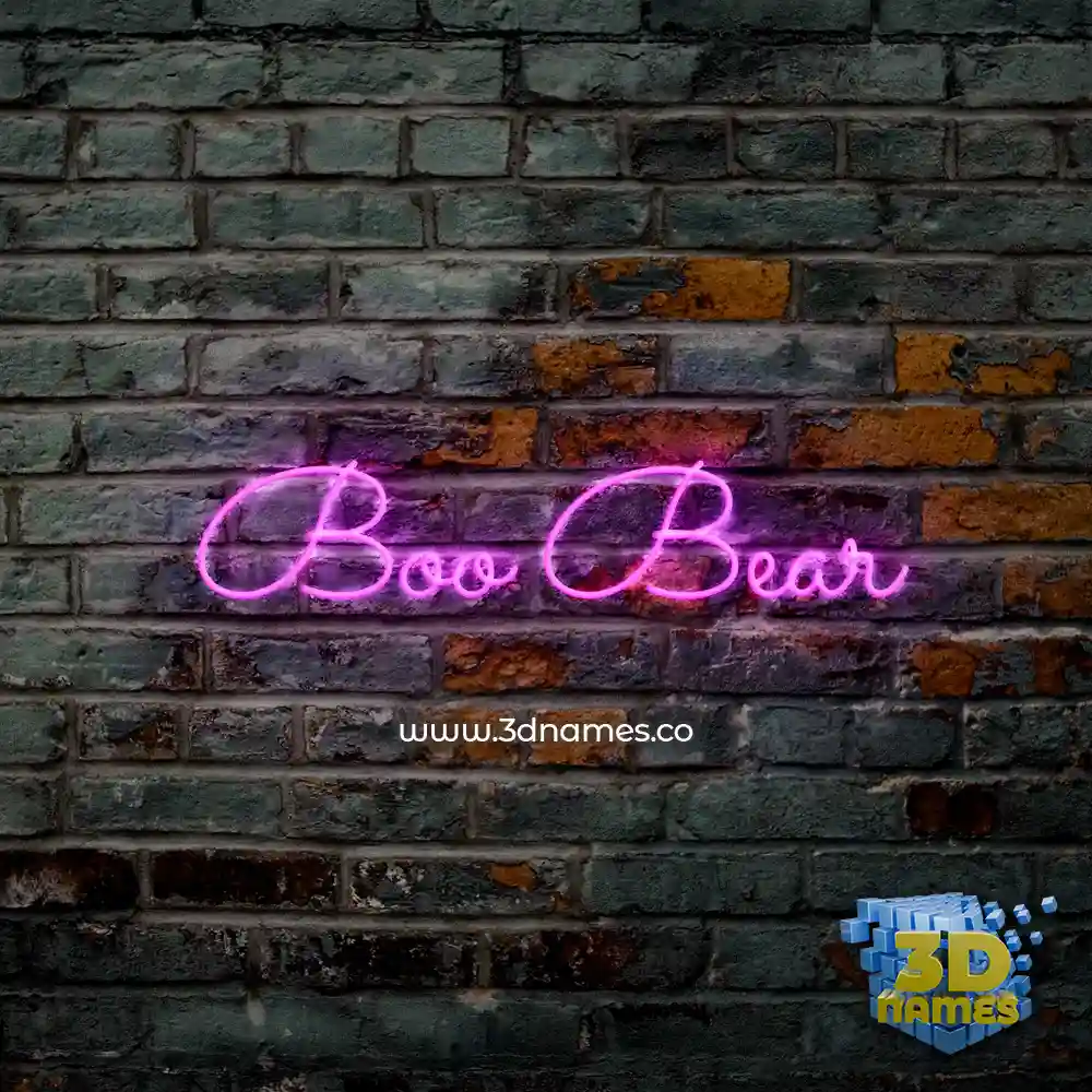 boo bear in Pink Neon style - 3D name wallpaper