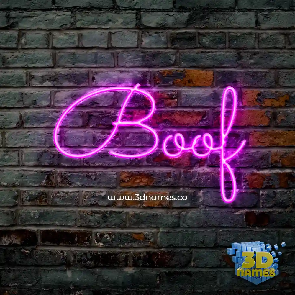 boof in Pink Neon style - 3D name wallpaper