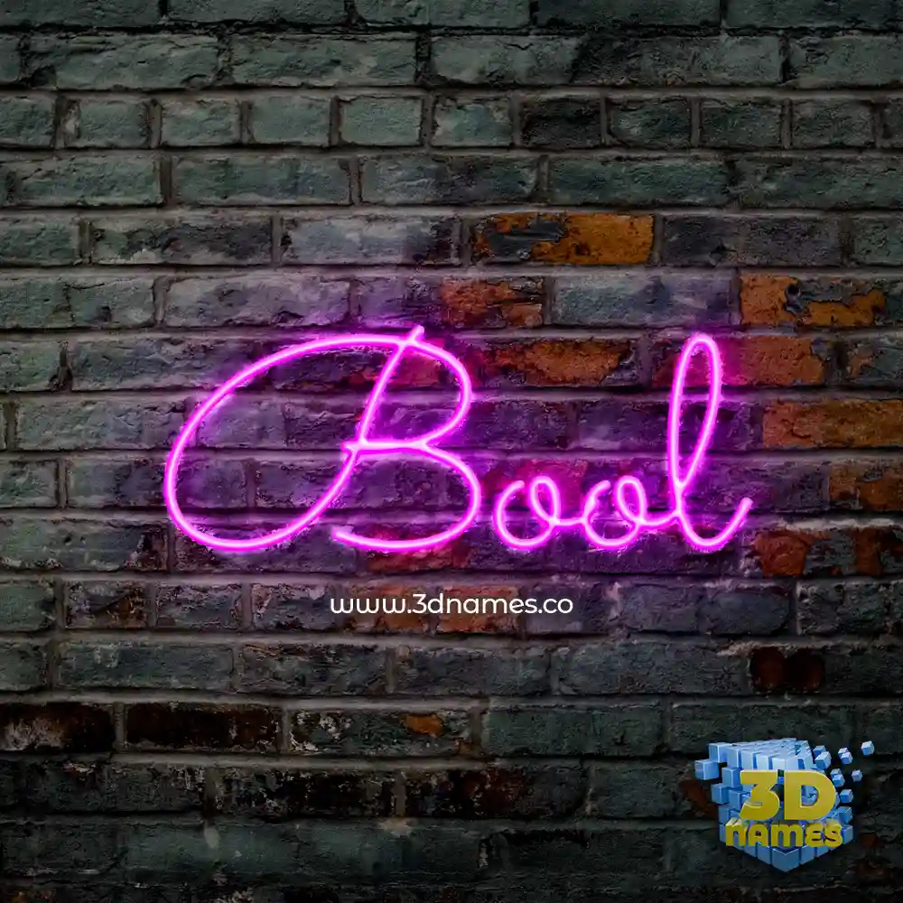 bool in Pink Neon style - 3D name wallpaper