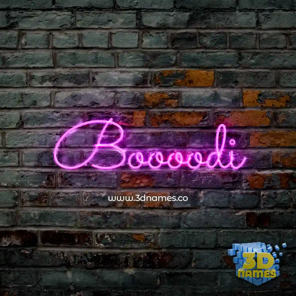 boooodi in Pink Neon style - 3D name wallpaper