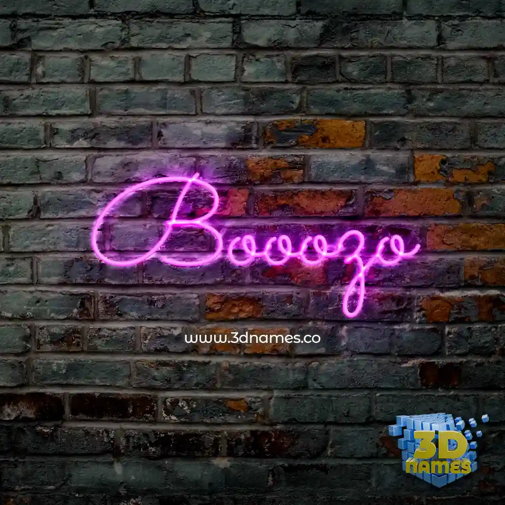booozo in Pink Neon style - 3D name wallpaper
