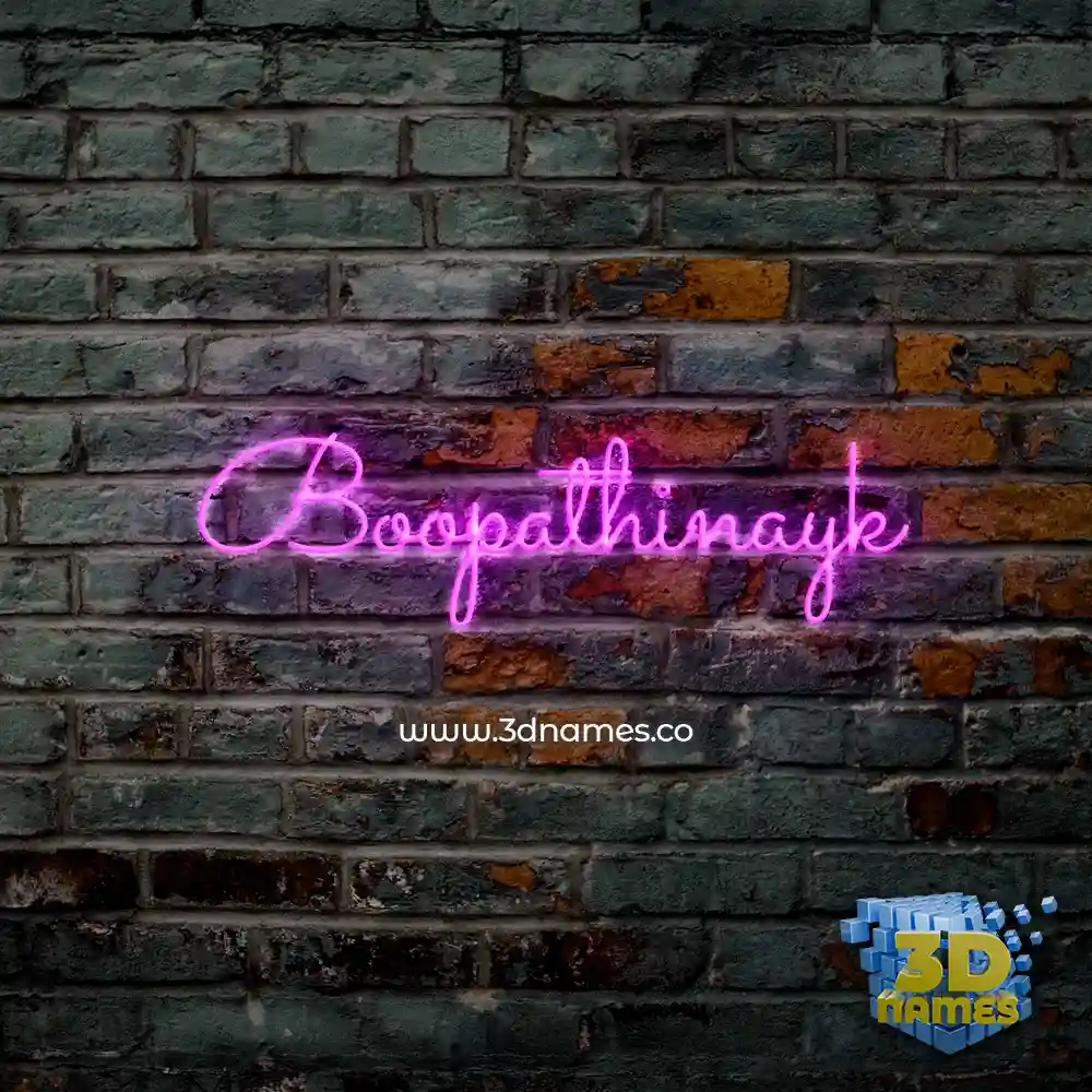 boopathinayk in Pink Neon style - 3D name wallpaper
