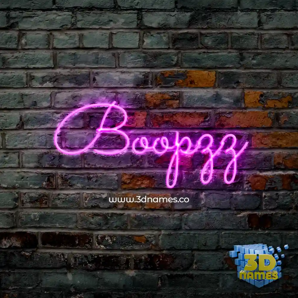 boopzz in Pink Neon style - 3D name wallpaper