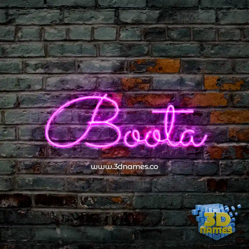 boota in Pink Neon style - 3D name wallpaper