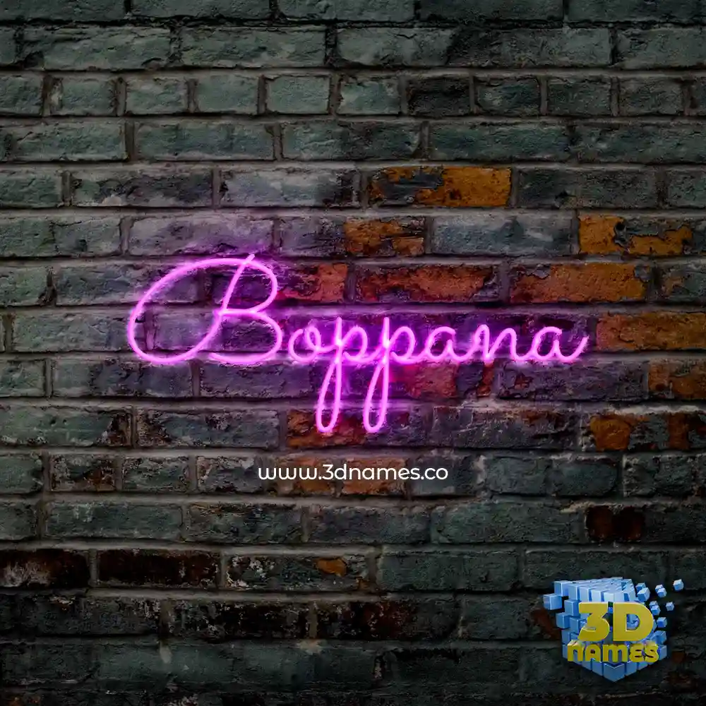 boppana in Pink Neon style - 3D name wallpaper