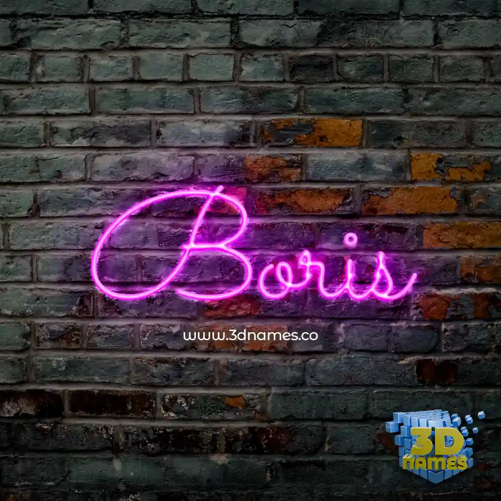 boris in Pink Neon style - 3D name wallpaper