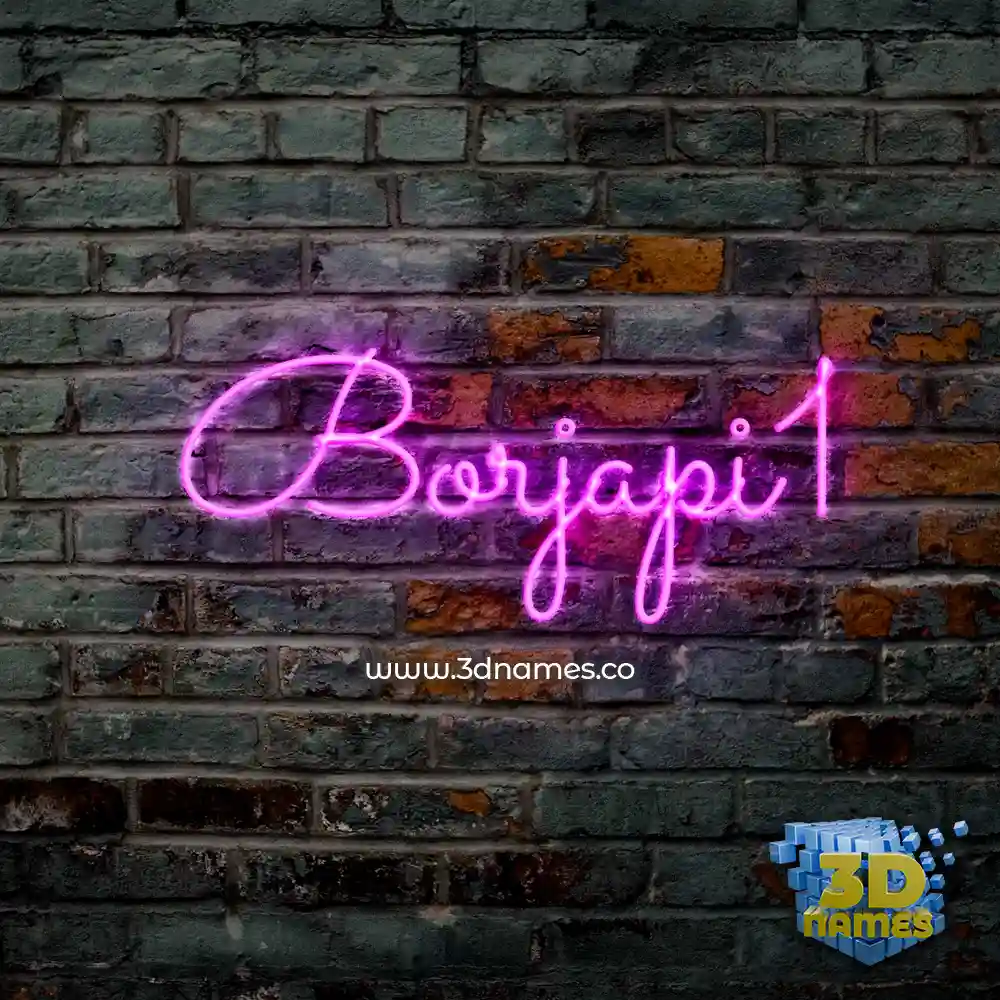borjapi1 in Pink Neon style - 3D name wallpaper