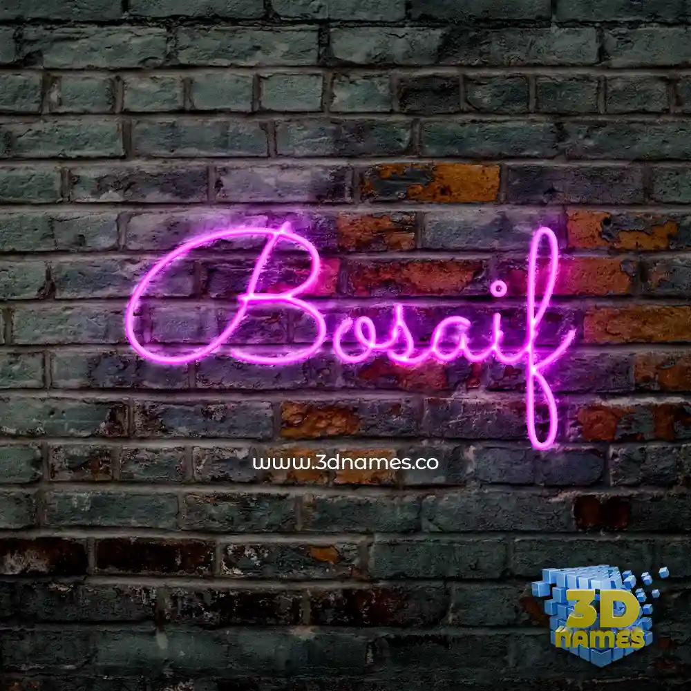 bosaif in Pink Neon style - 3D name wallpaper